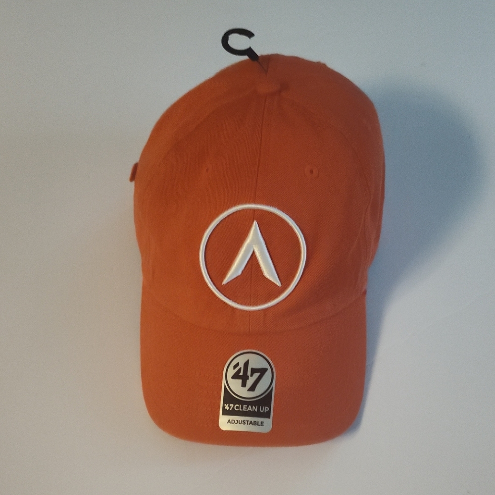 Orange Structured Cap with White Logo